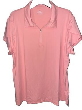 Jack Smith Quarter Zip Polo Shirt Pink Dri Fit Womens Sz XL